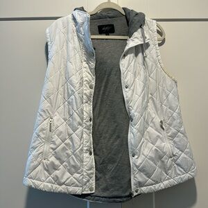 White lined hooded vest